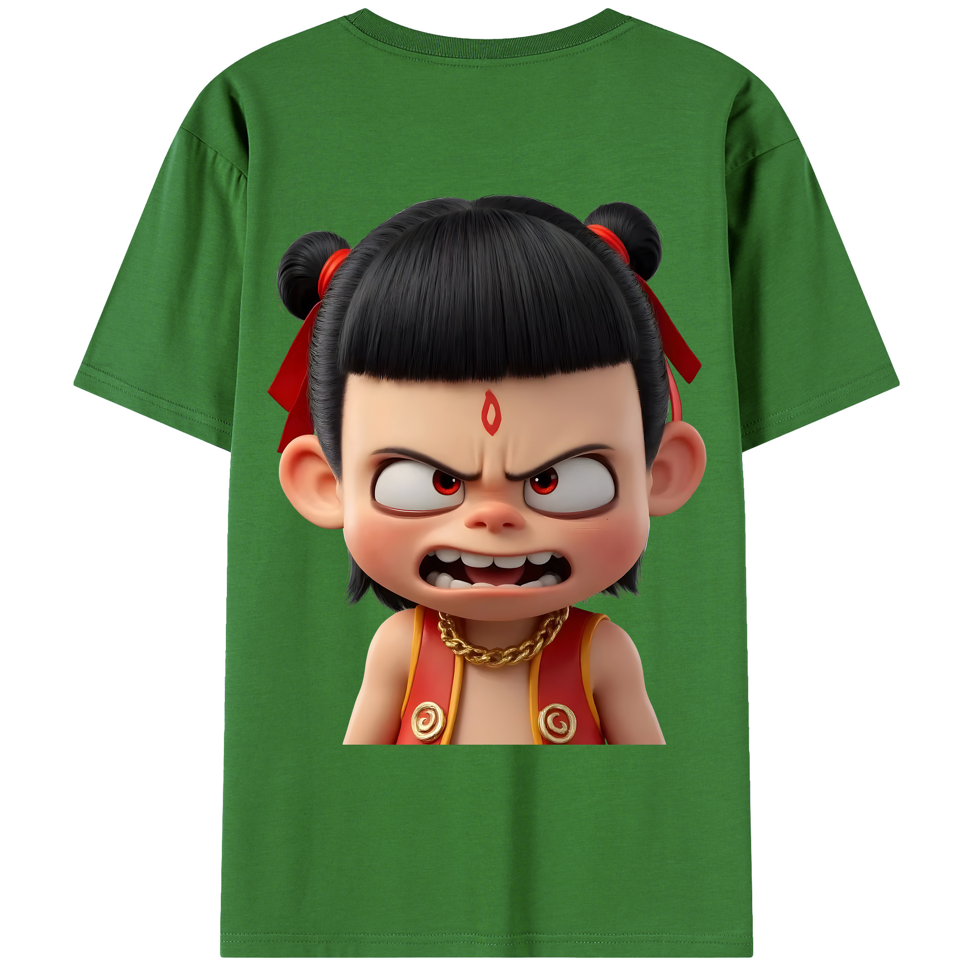 （画像用） Ne Zha 2 ナタ 魔童の大暴れ レディース半袖Tシャツ(バックプリント)